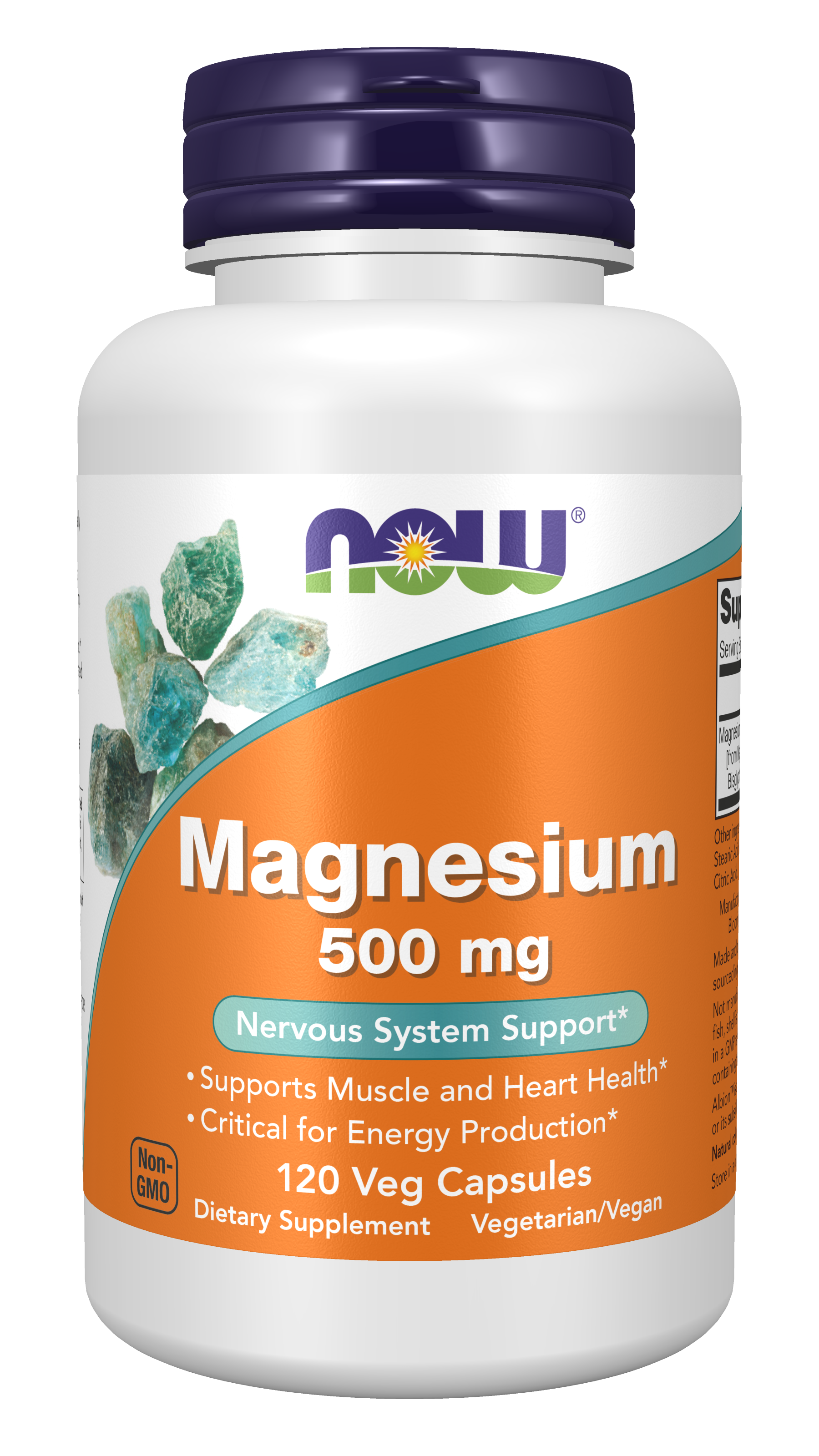 NOW Supplements, Magnesium 500 mg, Nervous System Support*, 120 Veg Caps