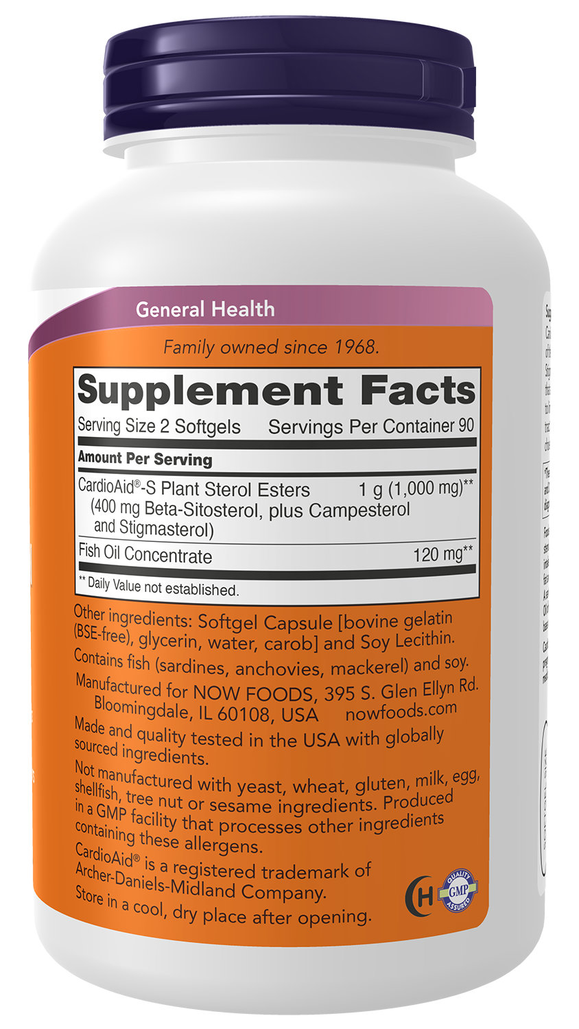 NOW Supplements, Beta-Sitosterol Plant Sterols CardioAid®-S, 180 Softgels