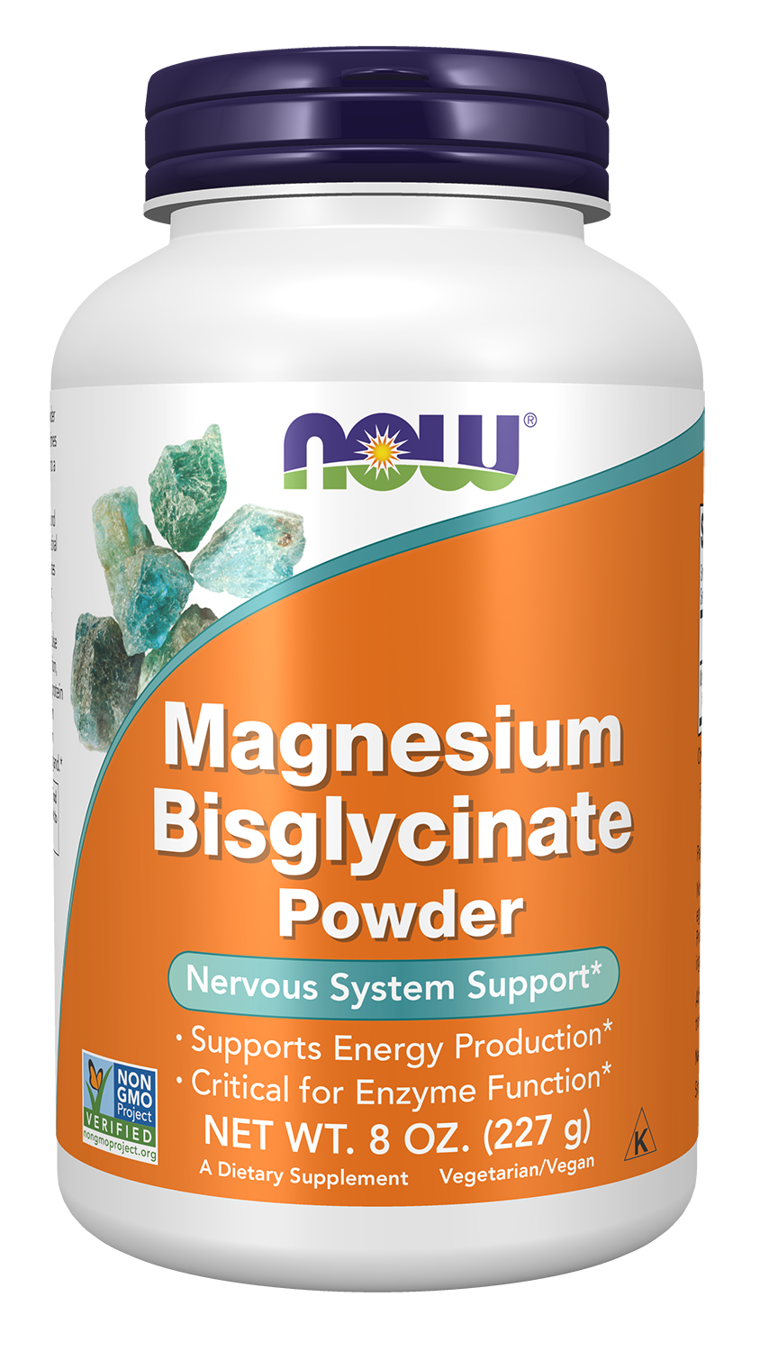 NOW Supplements, Magnesium Bisglycinate Powder, Enzyme Function*, 8 oz