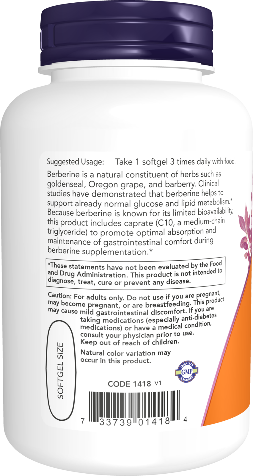NOW Supplements, Berberine Glucose Support, With MCT Oil, 90 Softgels