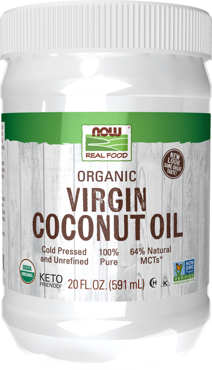 NOW Foods, Certified Organic Virgin Coconut Oil, Unrefined, 20 fl. oz