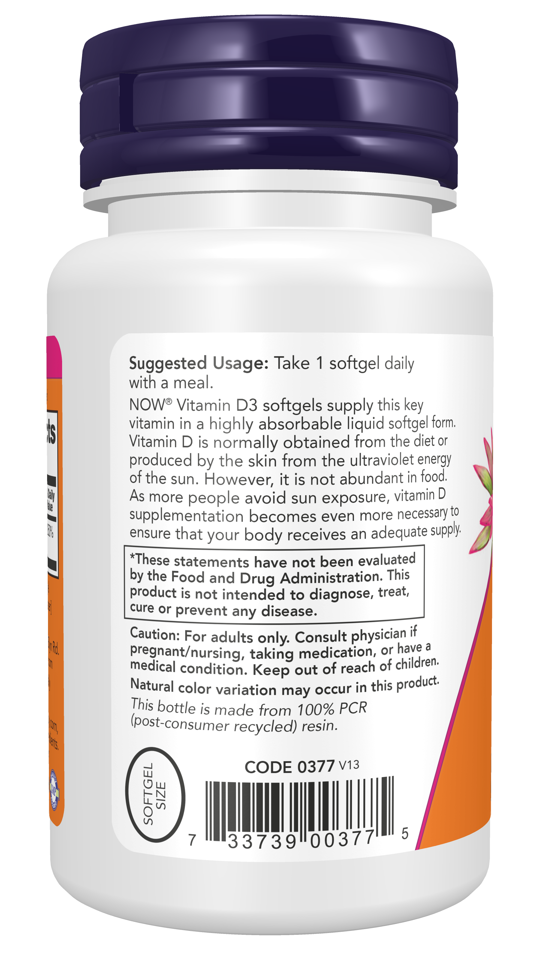 NOW Supplements, Vitamin D-3 2,000 IU, Structural Support*, 240 Softgels