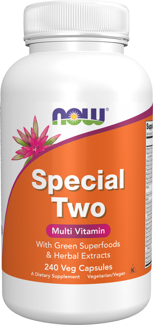 NOW Supplements, Special Two with Green Superfoods & Herbs, 240 Veg Caps