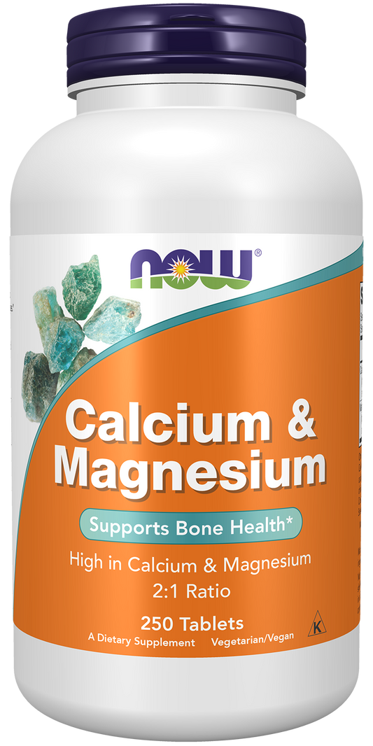 NOW Supplements, Calcium & Magnesium 2:1 Ratio, High Potency, 250 Tabs