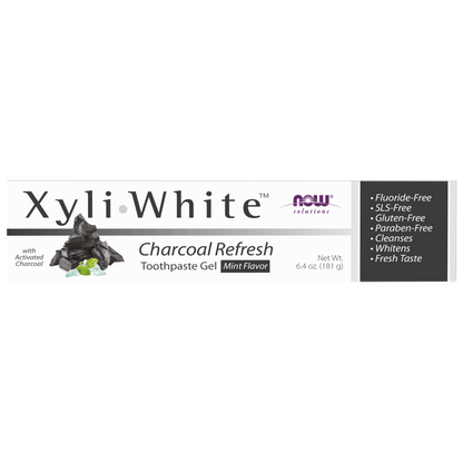 NOW Solutions, Xyliwhite™ Toothpaste Gel, Charcoal Refresh, Mint, 6.4 oz