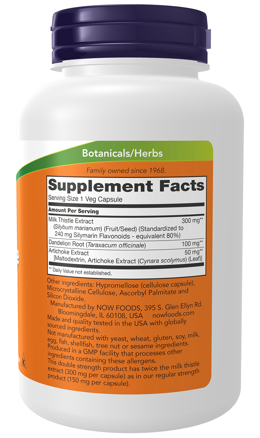 NOW Supplements, Milk Thistle Extract 300 mg, Silymarin, 200 Veg Caps