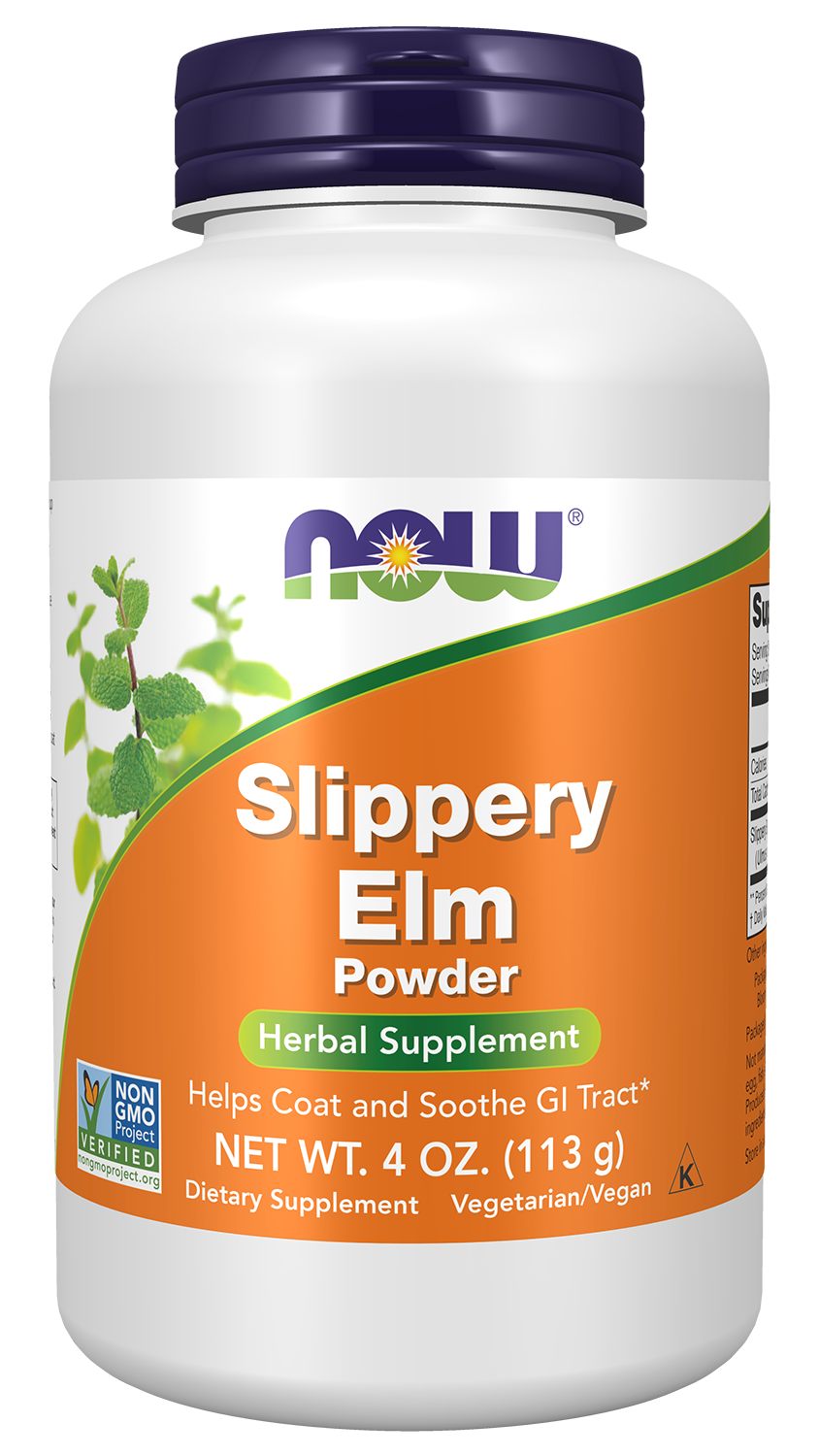 NOW Supplements, Slippery Elm Powder (Ulmus rubra), Herbal Supplement, 4-oz