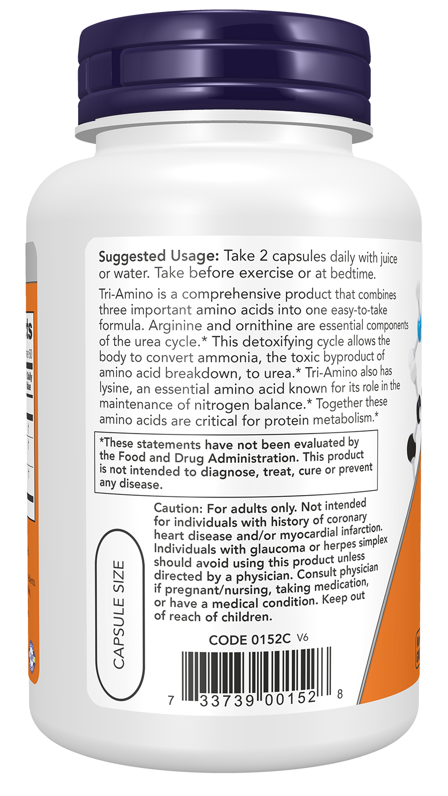 NOW Supplements, Tri-Amino with L-Arginine, L-Ornithine, L-Lysine, 120 Caps
