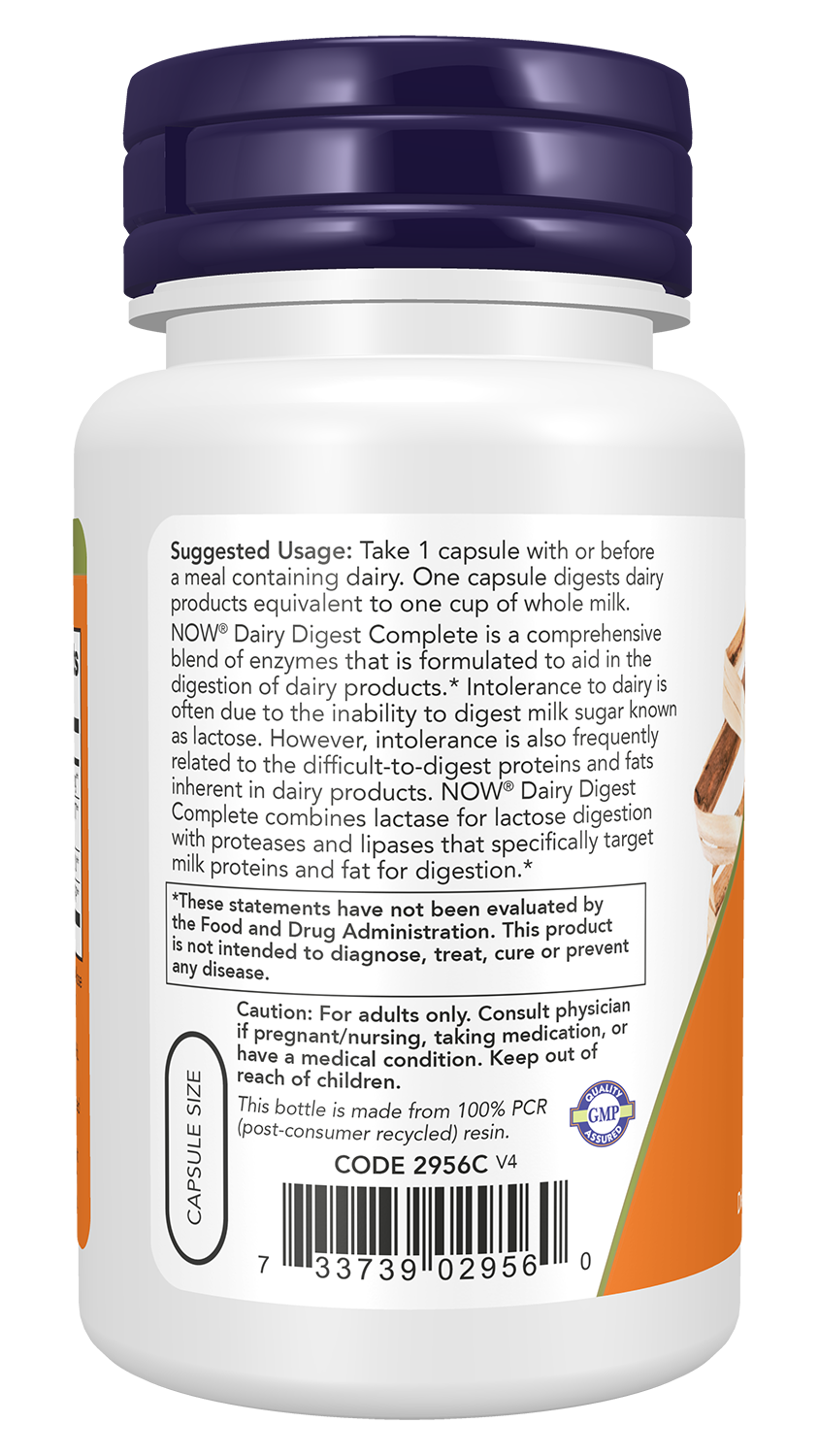 NOW Supplements, Dairy Digest Complete, Digests Lactose*, 90 Veg Caps
