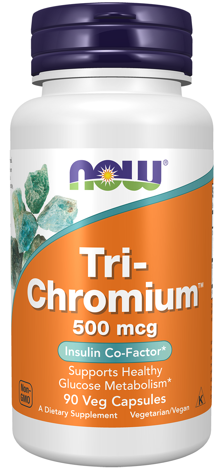 NOW Supplements, Tri-Chromium™ 500 mcg, Insulin Co-Factor*, 90 Veg Caps