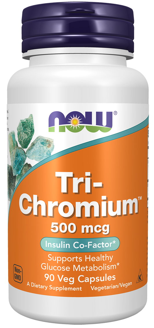 NOW Supplements, Tri-Chromium™ 500 mcg, Insulin Co-Factor*, 90 Veg Caps