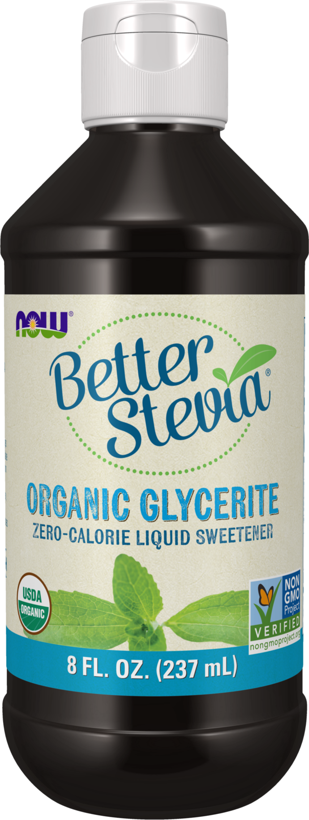 NOW  BetterStevia® Organic Glycerite Zero-Calorie Sweetener, 8 fl. oz.
