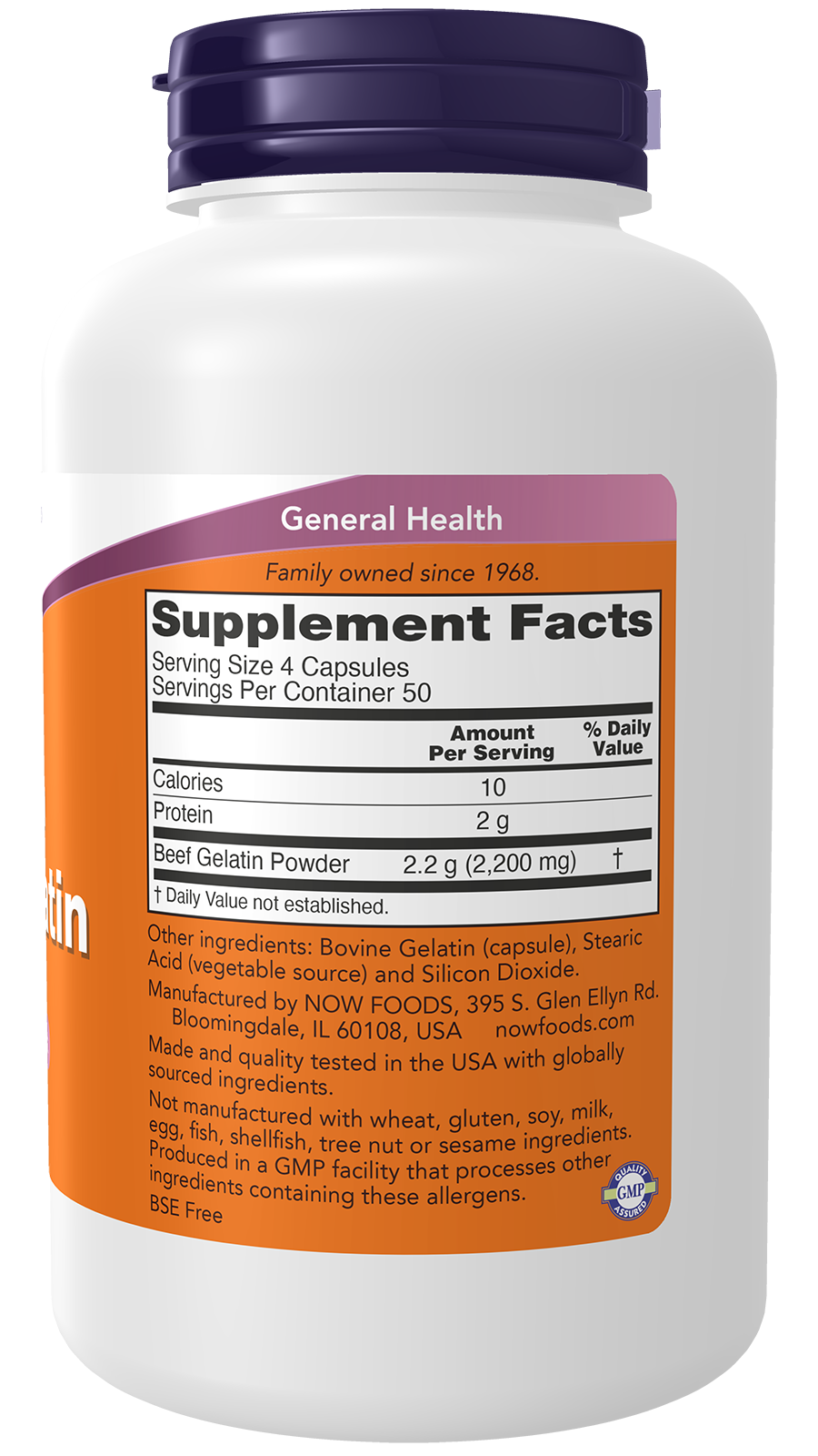 NOW Supplements, Beef Gelatin 550 mg, Hydrolyzed, 200 Caps