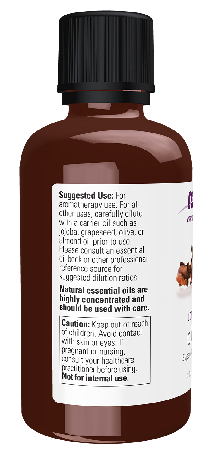 NOW Essential Oils, Clove Oil, Undiluted, Steam Distilled, 2 fl. oz