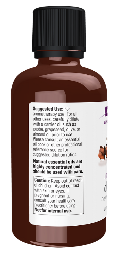NOW Essential Oils, Clove Oil, Undiluted, Steam Distilled, 2 fl. oz