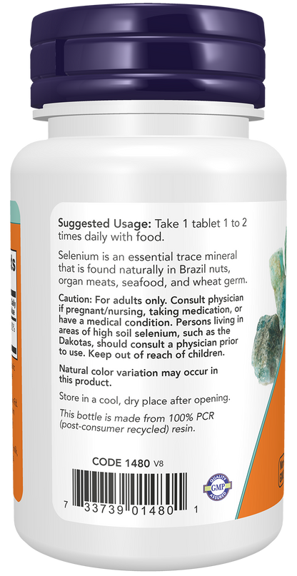 NOW Supplements, Selenium 100 mcg, Essential Mineral, 100 Tabs