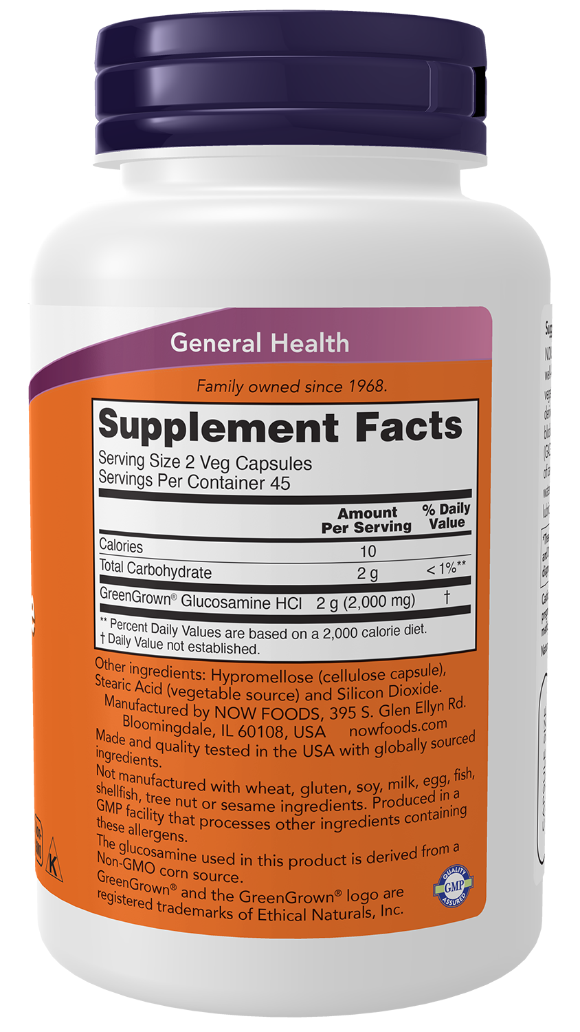 NOW Supplements, Vegetarian Glucosamine '1000', w/ GreenGrown®, 90 Veg Caps