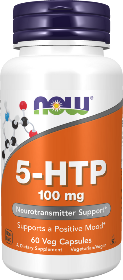 NOW Supplements, 5-HTP (5-hydroxytryptophan) 100 mg, 60 Veg Caps