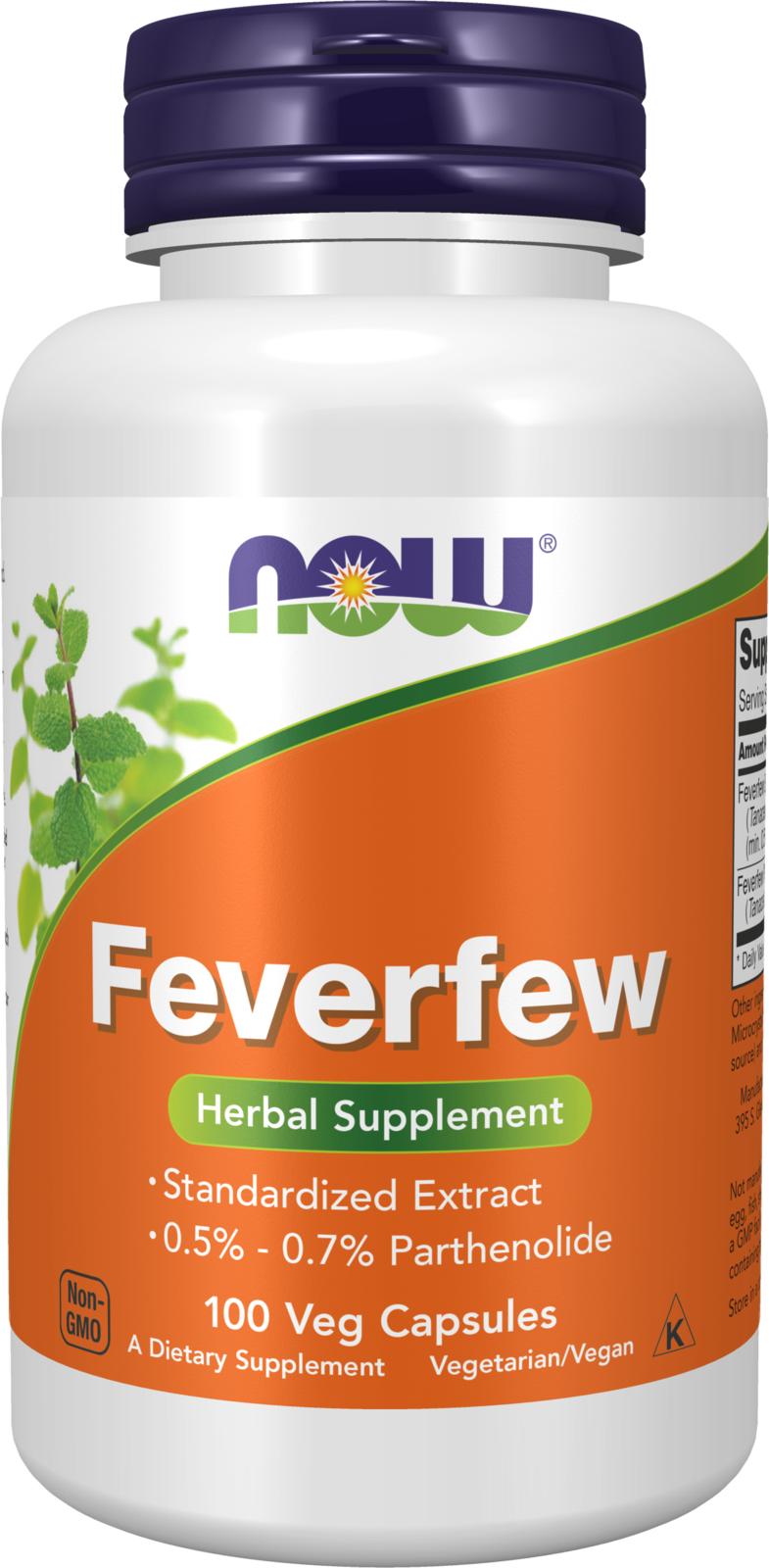 NOW Supplements, Feverfew with 0.5% - 0.7% Parthenolide, 100 Veg Caps