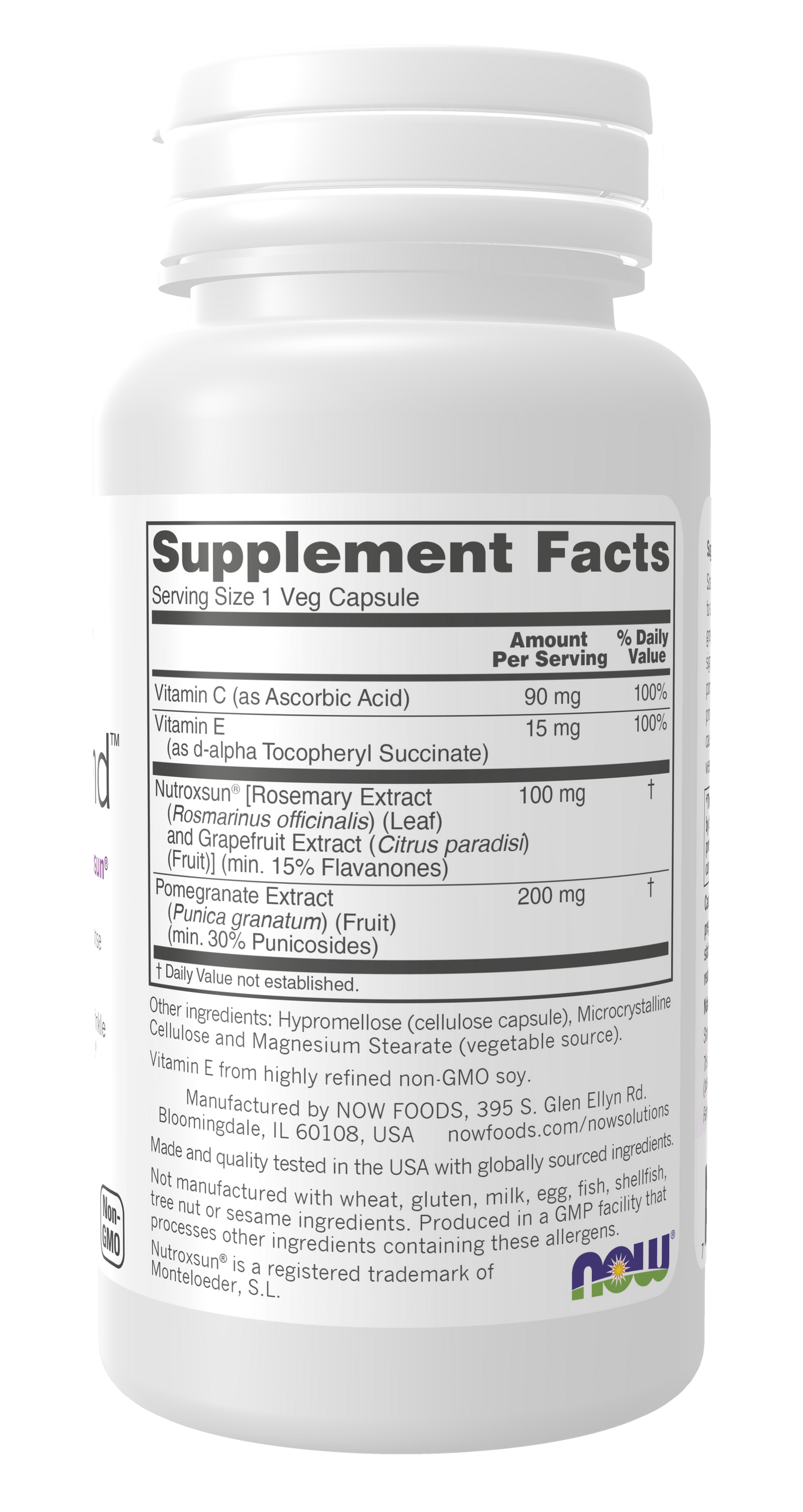 NOW Solutions, SolarDefend™ w/ Clinically Validated Nutroxsun®, 60 Veg Caps