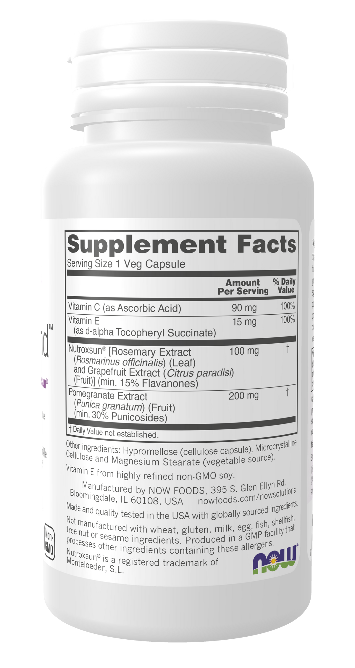 NOW Solutions, SolarDefend™ w/ Clinically Validated Nutroxsun®, 60 Veg Caps