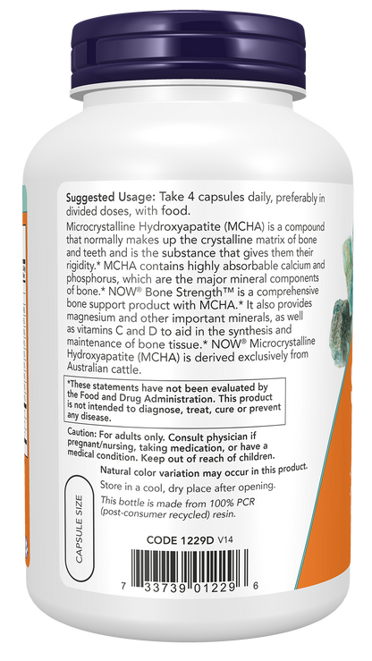 NOW Supplements, Bone Strength™ Microcrystalline Hydroxyapatite, 240 Caps