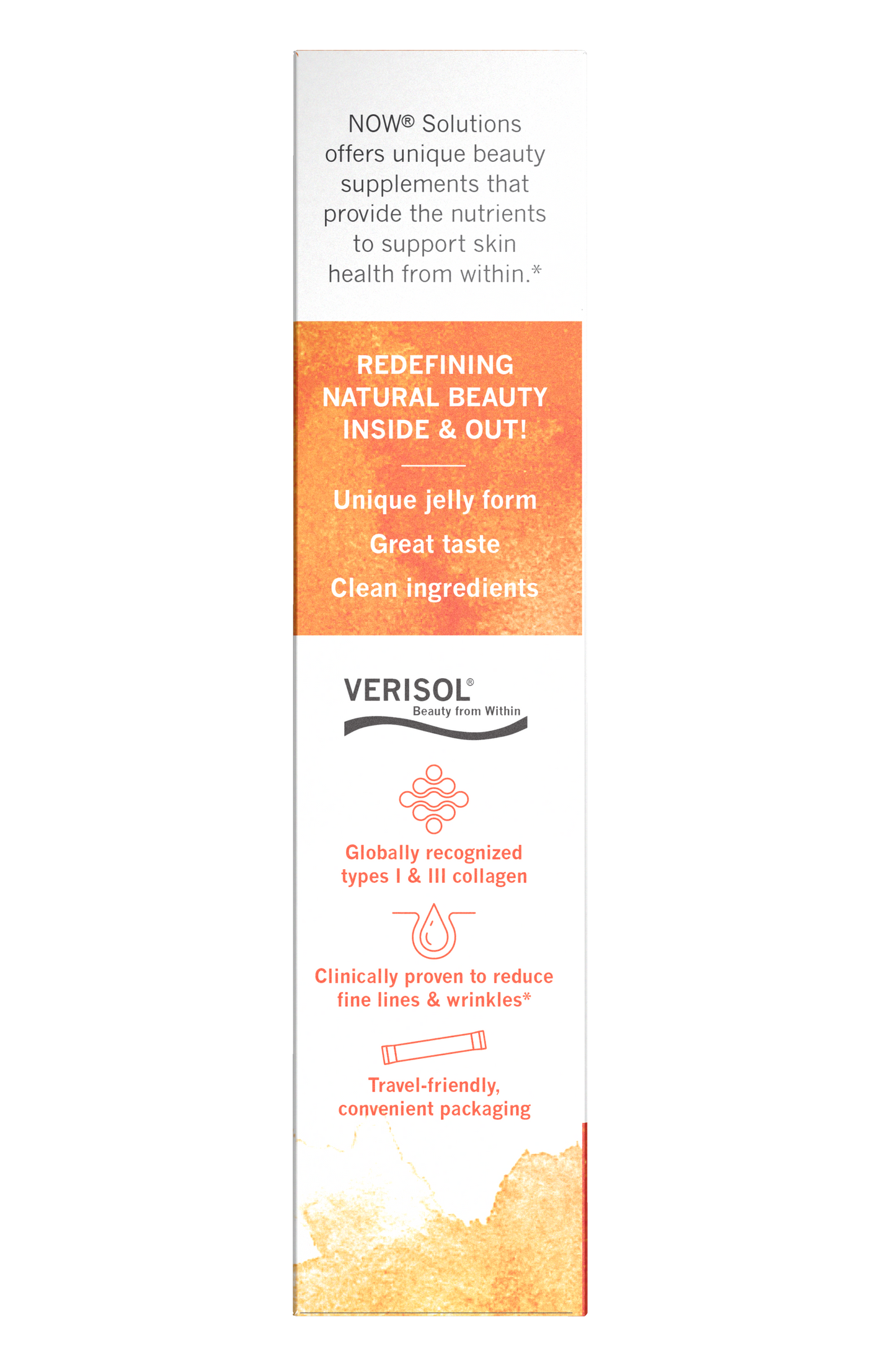 NOW Solutions, Collagen Jelly Beauty Complex, Orange, 10 Jelly Sticks