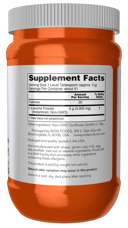 NOW Sports, L-Leucine Powder, Branched-Chain Amino Acid, 9 oz