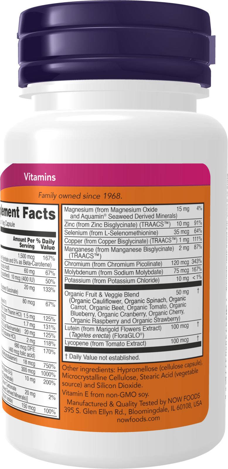 NOW Supplements, Daily Vits™, One Tablet Daily, 30 Veg Caps