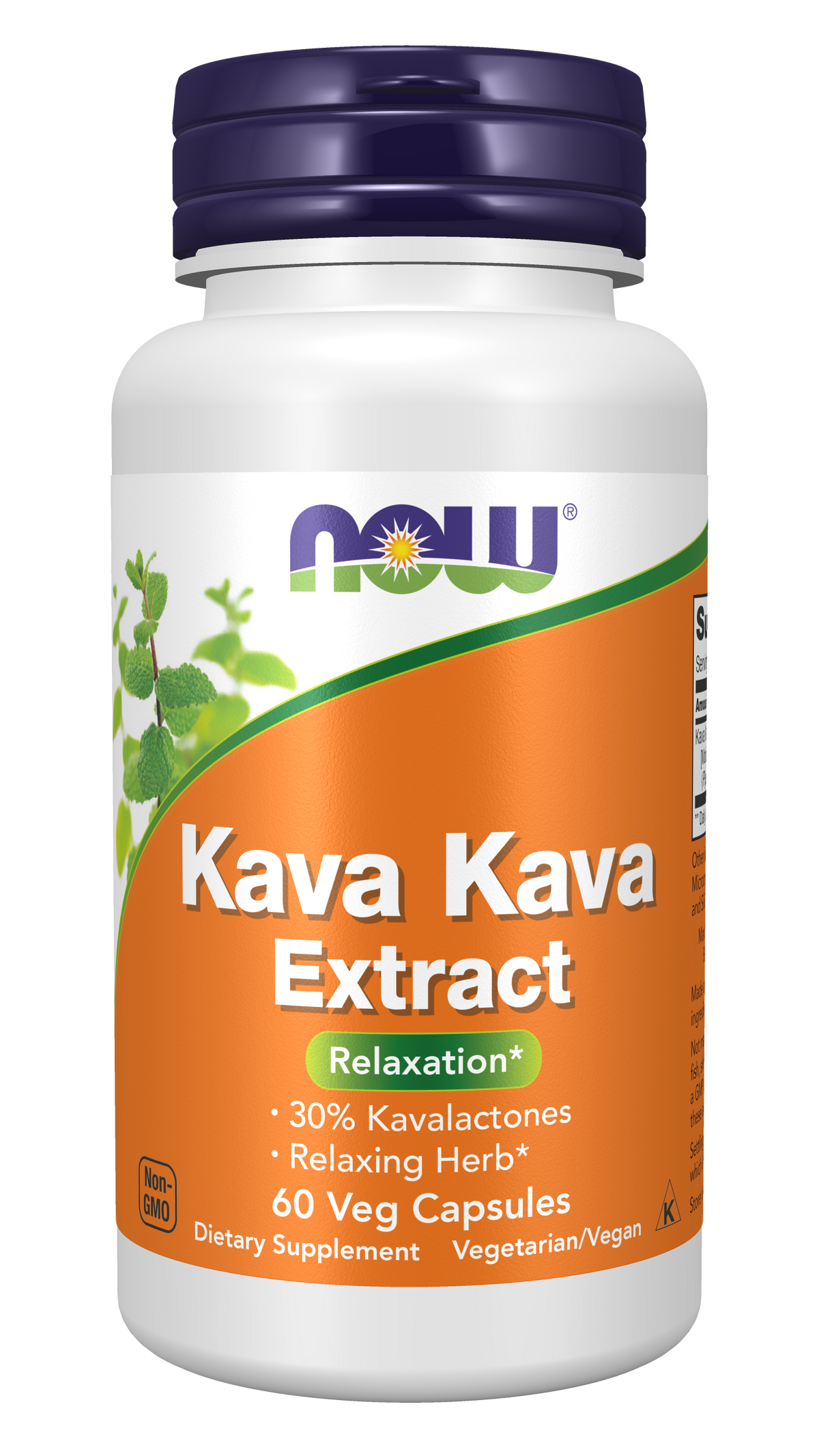 NOW Supplements, Kava Kava Extract Extract, 30% Kavalactones, 60 Veg Caps