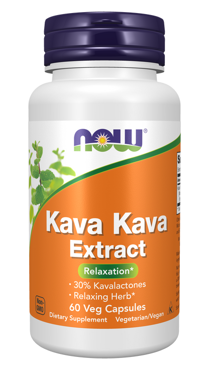 NOW Supplements, Kava Kava Extract Extract, 30% Kavalactones, 60 Veg Caps
