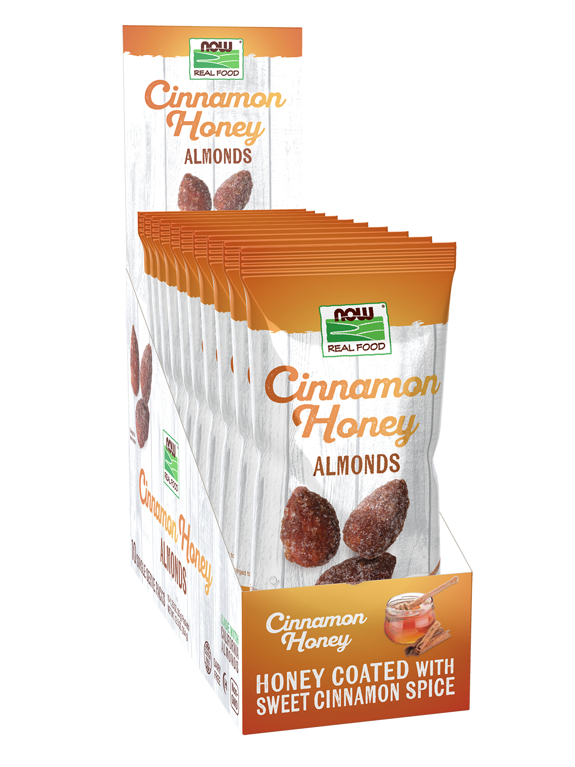 NOW Foods, Cinnamon Honey Coated Almonds, Small Batch, 10 Single Packets