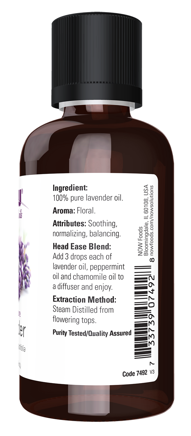 NOW Essential Oils, Lavender Oil, Steam Distilled, Undiluted, 2 fl. oz
