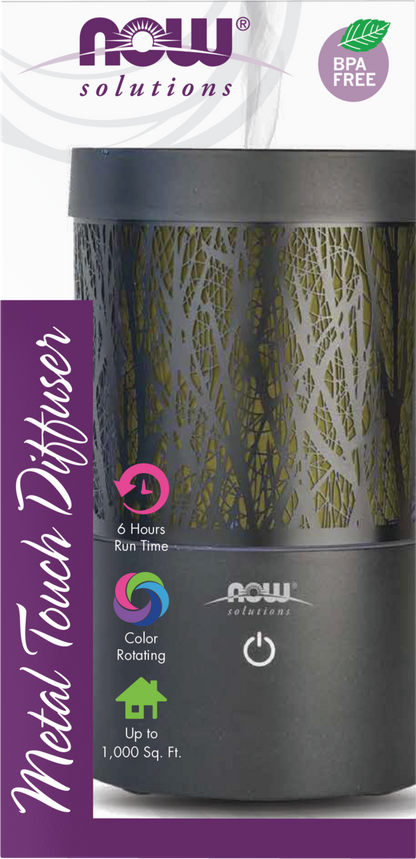 NOW Solutions, Metal Touch Ultrasonic Aromatherapy Oil Diffuser