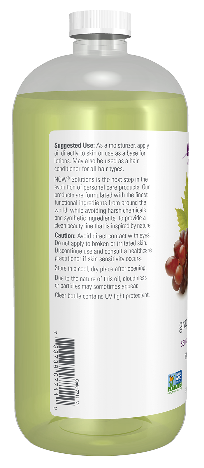NOW Solutions, Grapeseed Oil, Sensitive Skin & All Skin Types, 32 fl. oz