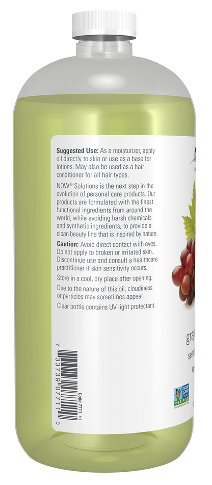 NOW Solutions, Grapeseed Oil, Sensitive Skin & All Skin Types, 32 fl. oz