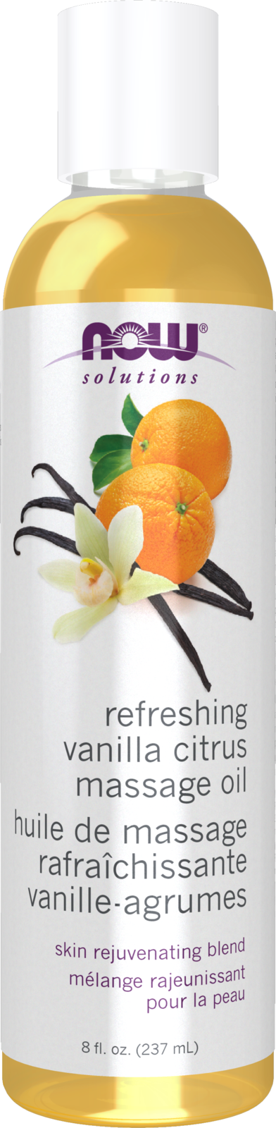 NOW Solutions, Refreshing Vanilla Citrus Massage Oil, 8 fl. oz