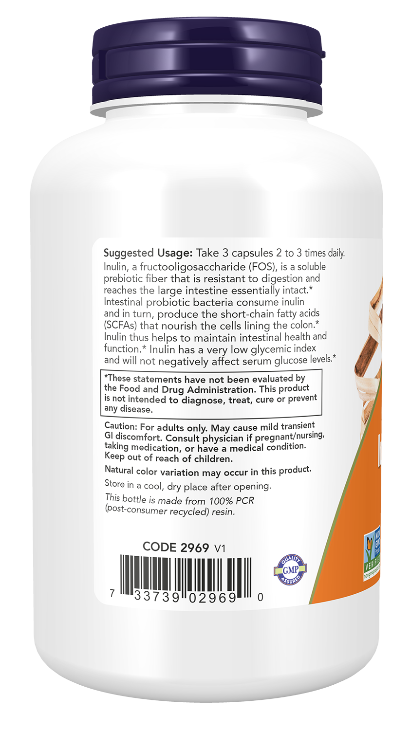 NOW Supplements, Prebiotic Inulin Fiber, Intestinal Support*, Nourishes Friendly Bacteria*, Made wit
