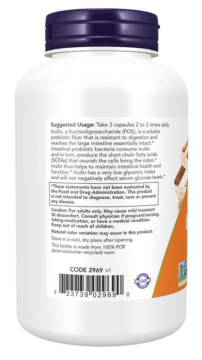 NOW Supplements, Prebiotic Inulin Fiber, Intestinal Support*, Nourishes Friendly Bacteria*, Made wit