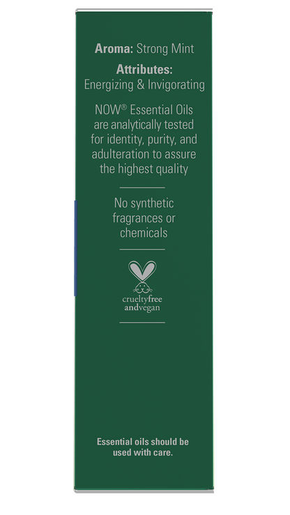 NOW Essential Oils, Organic Peppermint Energizing Roll-On, 10 mL