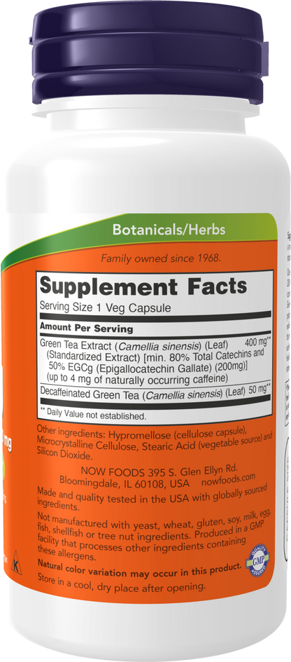 NOW Supplements, EGCg Green Tea Extract 400 mg, 90 Veg Caps