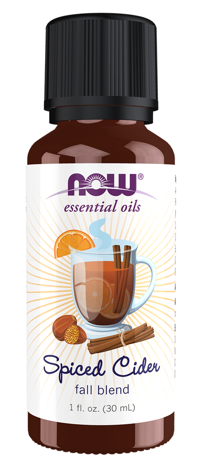 NOW Essential Oils, Spiced Cider Oil Blend, Citrus Spice Scent, 1 fl. oz