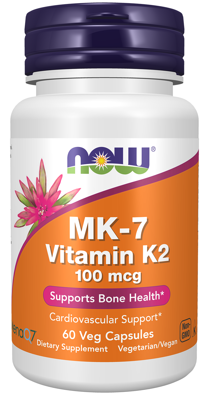 NOW Supplements, MK-7 Vitamin K-2 100 mcg, 60 Veg Caps
