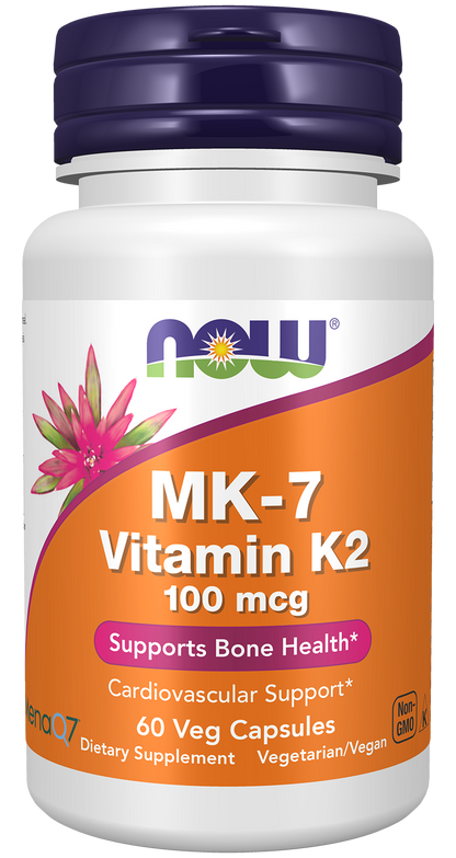 NOW Supplements, MK-7 Vitamin K-2 100 mcg, 60 Veg Caps