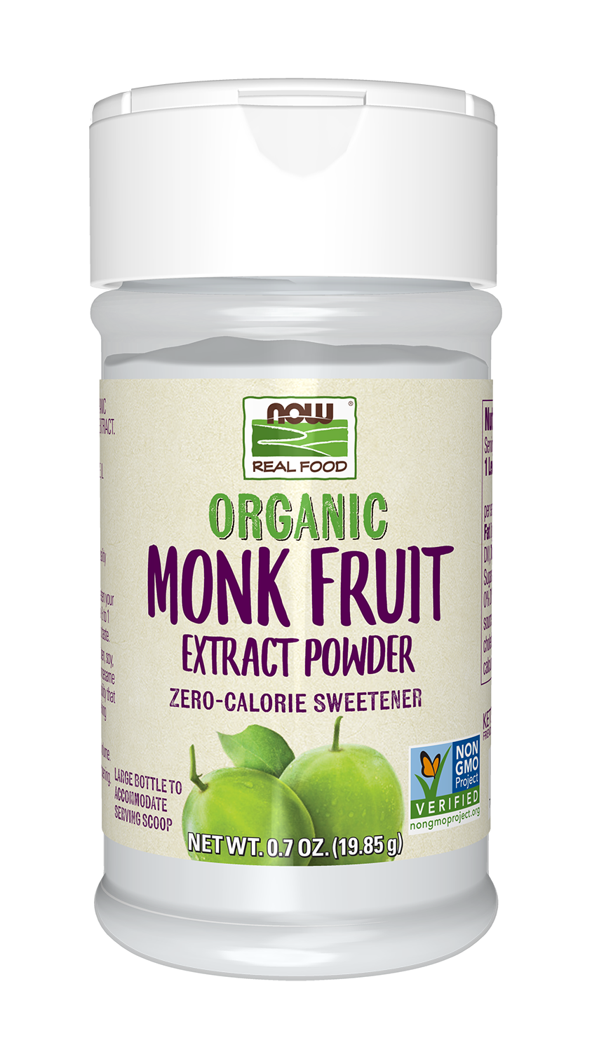 NOW Foods, Certified Organic Monk Fruit Extract Powder, w/ Scoop, 0.7 oz