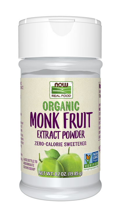NOW Foods, Certified Organic Monk Fruit Extract Powder, w/ Scoop, 0.7 oz