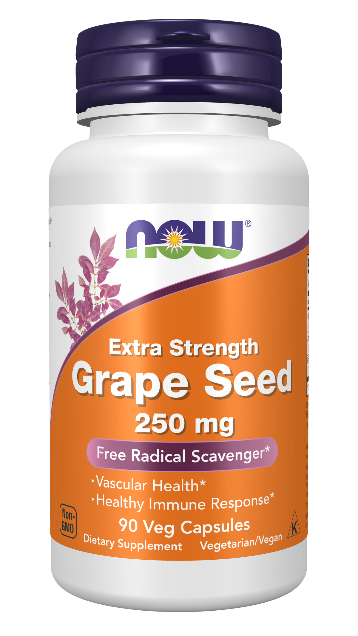 NOW Supplements, Grape Seed Extra Strength 250 mg, 90 Veg Caps
