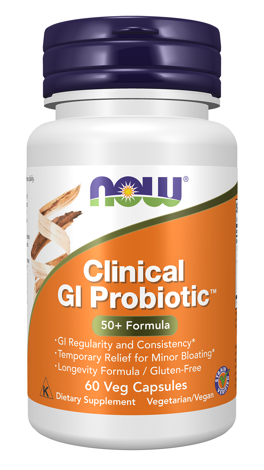 NOW Supplements, Clinical GI Probiotic™, 50+, Gluten Free, 60 Veg Caps