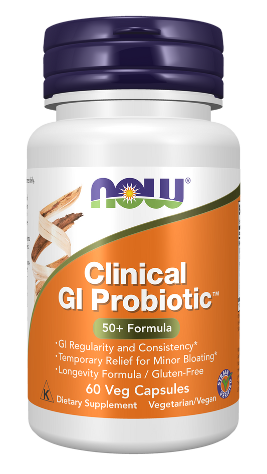 NOW Supplements, Clinical GI Probiotic™, 50+, Gluten Free, 60 Veg Caps