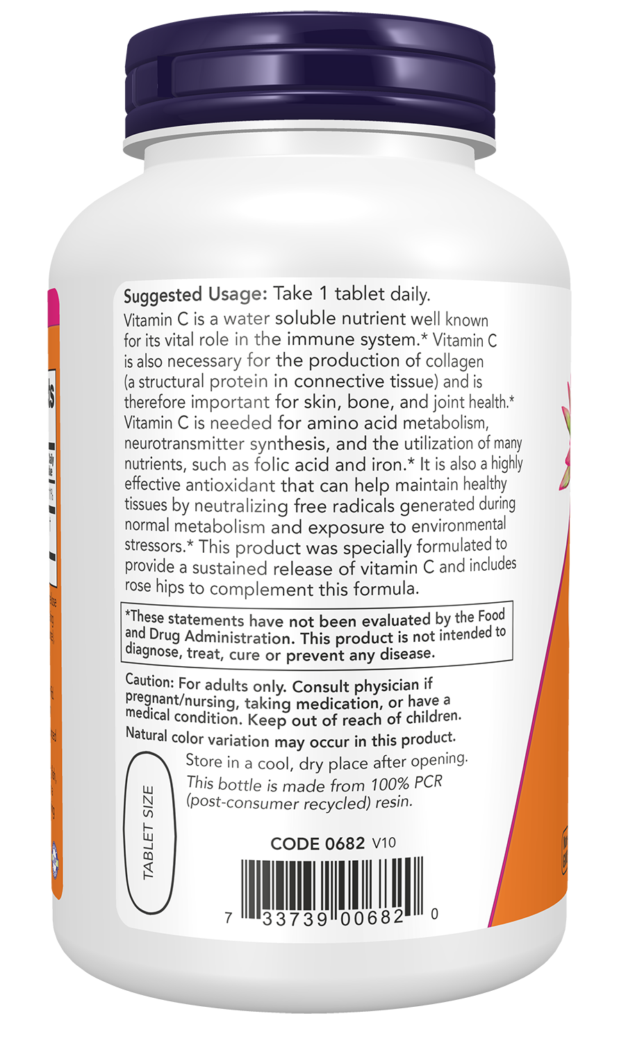 NOW Supplements, Vitamin C-1,000 w/ Rose Hips, Sustained Release, 250 Tabs